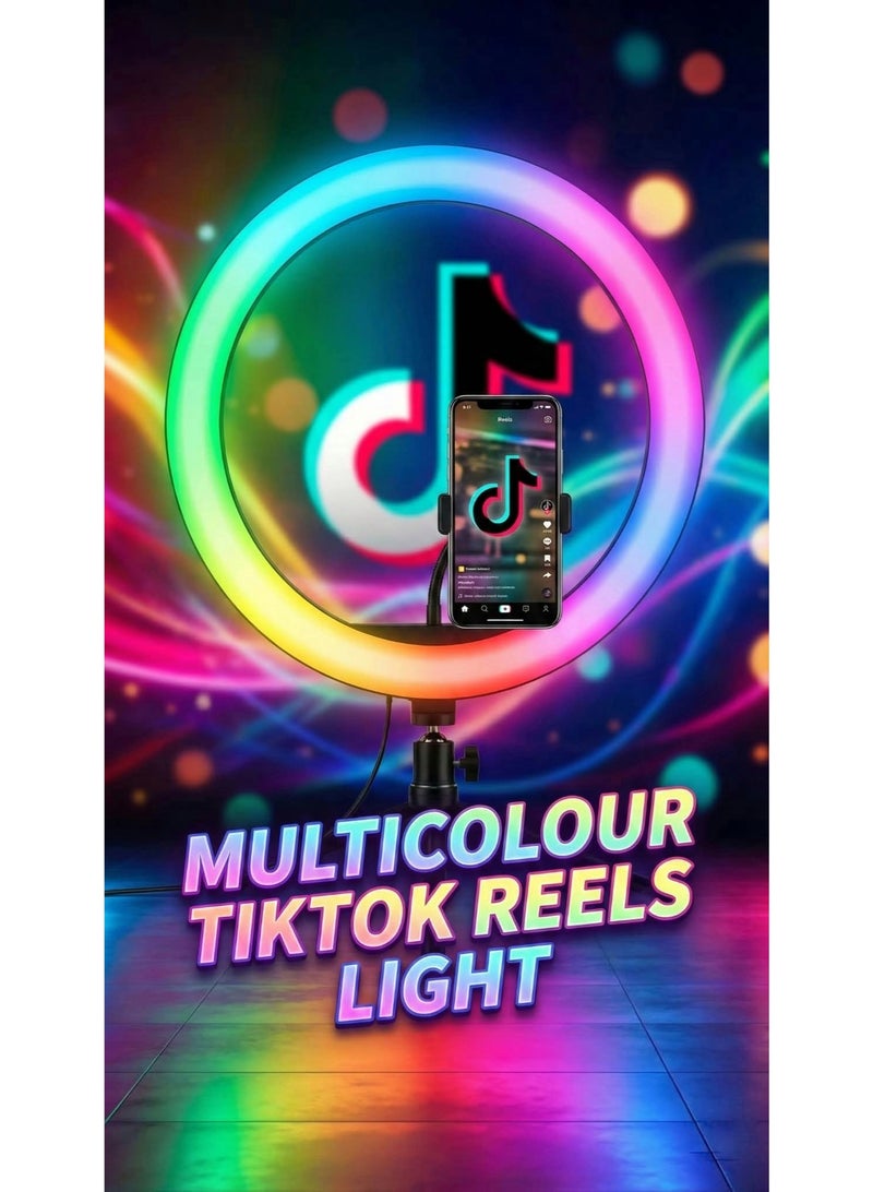 RGB LED Soft Ring Light MJ18 - Professional Studio Fill Light - Multiple Color Modes - Supports 3 Smartphones - 14 inches - Image 3